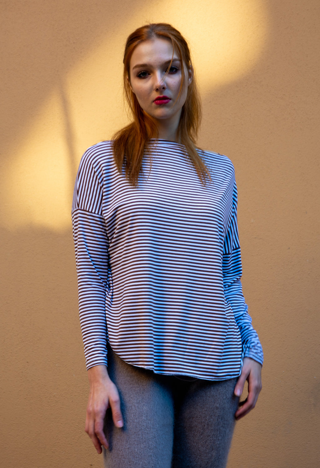 T-Shirt Over Righe Viscosa n° 63 "A Sposa"