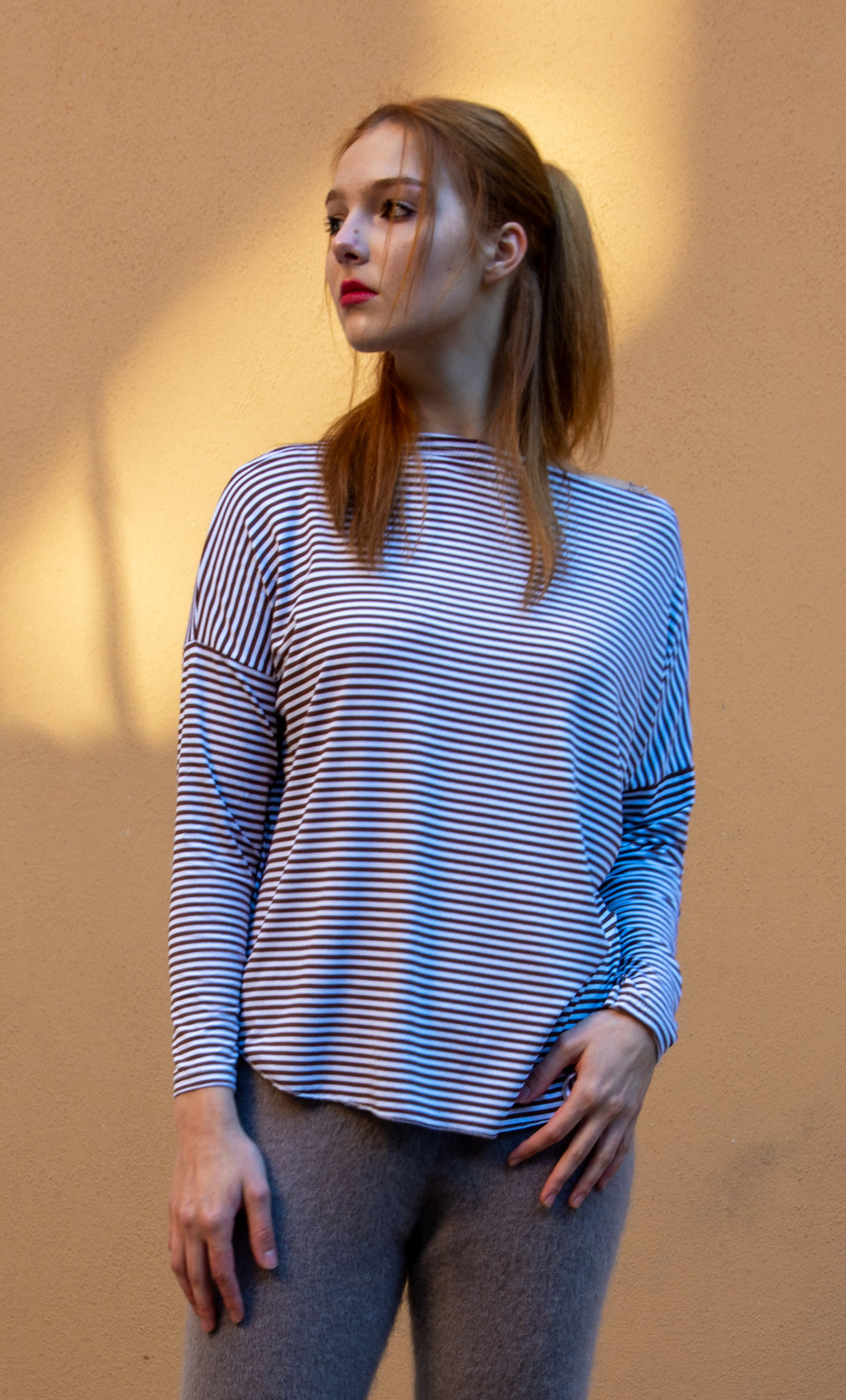 T-Shirt Over Righe Viscosa n° 63 "A Sposa"